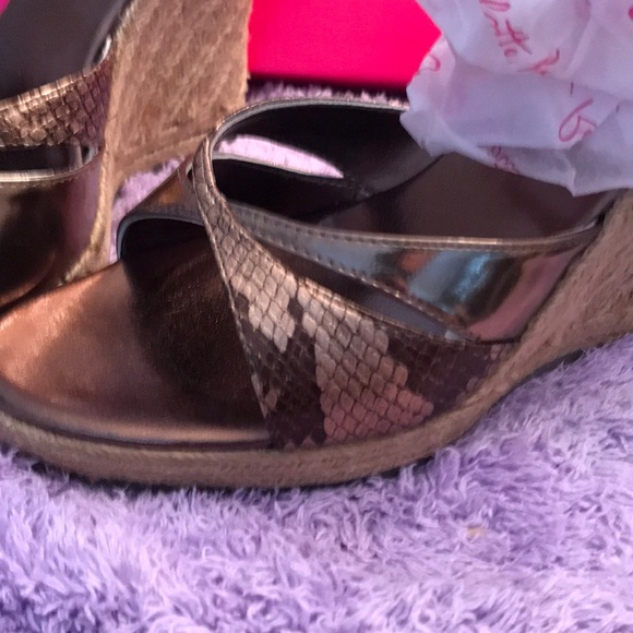 Charlotte Russe Espadrille Sandle Wedge Bronze Sz8 style Sandy NWB - Picture 3 of 8